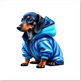 Fashionable Dachshund dog Posters and Art